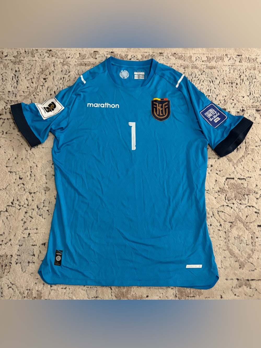 Marathon Authentic WC Qualifiers 2026 Ecuador Hernan Galindez Jersey Men’s Sz XL